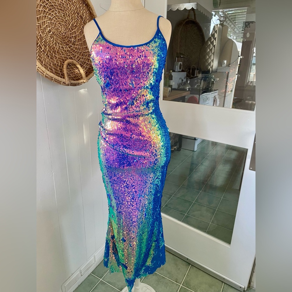 Gorgeous Colorful Flip Sequin Reversible Party Dress Mermaid
